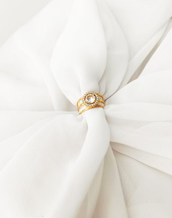 Three-Layered Stone Ring